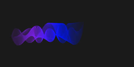 Abstract wave lines dynamic flowing colorful light isolated on black background. Vector illustration...