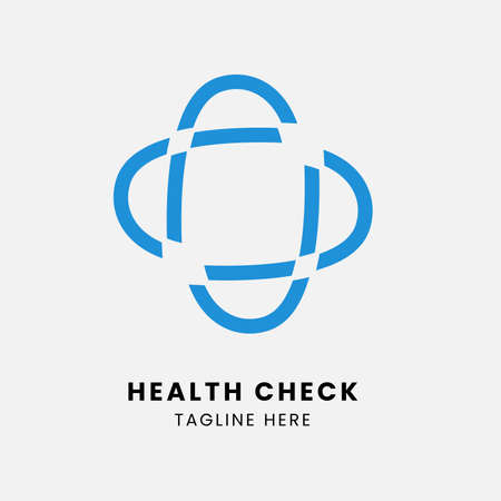 Heart abstract illustration logo, Medical Check-Up Vector Symbol, Heart Care Iconのイラスト素材