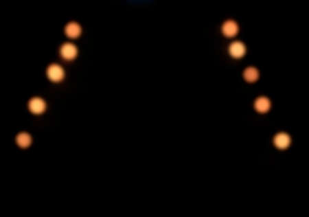 defocused on lined-up orange lights.の写真素材
