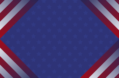 Presidents day background. Abstract background with American flag elements in red and blue colors, and Copy Space Area.のイラスト素材