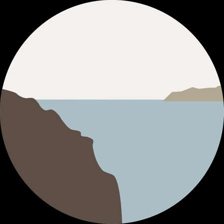 Abstract contemporary landscape posters. Modern boho background, minimalist wall decor. Vector art print.のイラスト素材