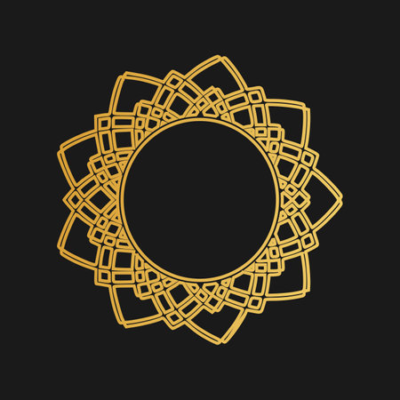 Islamic ornament.  Ornate element for design place for text, wedding invitations, and greeting cards.のイラスト素材
