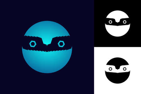 Robot head logo. Robotic mascot esport logo designのイラスト素材