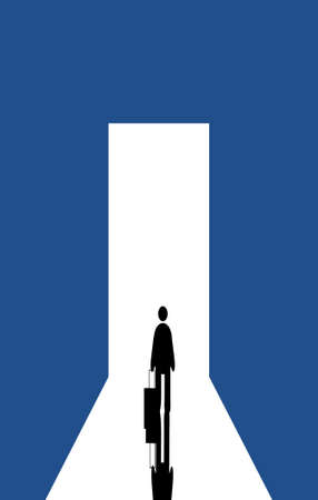 Abstract Door open Light out technology background. Hitech communication concept innovation background. Abstract open door to universeのイラスト素材