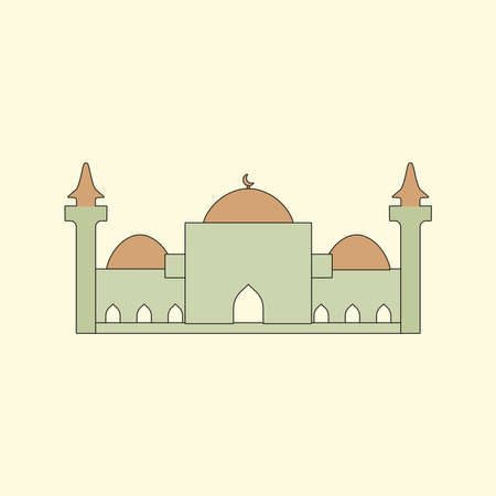 Islamic mosque building flat illustrationのイラスト素材