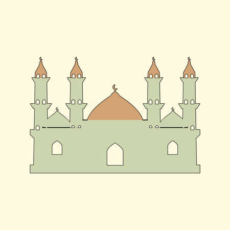 Islamic mosque building flat illustrationのイラスト素材