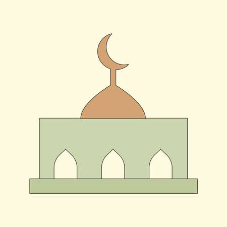 Islamic mosque building flat illustrationのイラスト素材