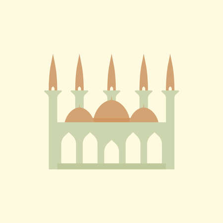 Islamic mosque building flat illustrationのイラスト素材