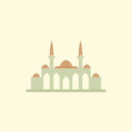 Islamic mosque building flat illustrationのイラスト素材