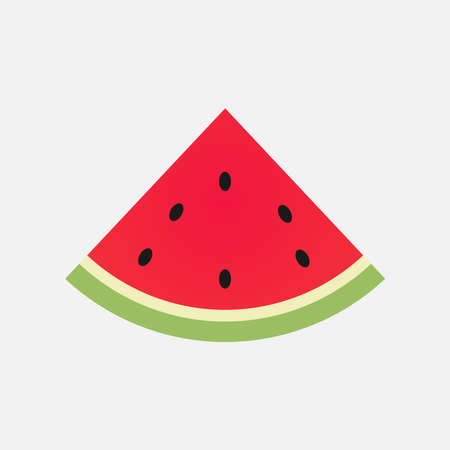 watermelon vector illustration in flat design. Summer food concept illustration isolated on white background.のイラスト素材