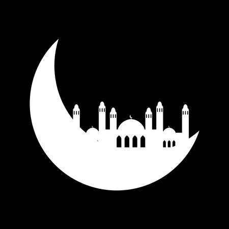 Crescent moon with mosqueのイラスト素材