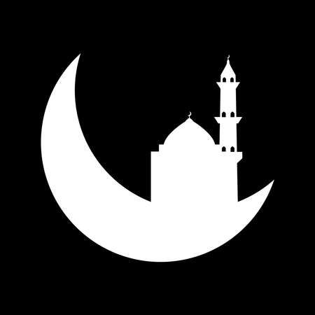 Crescent moon with mosqueのイラスト素材