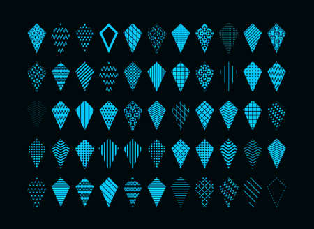 Set of kite memphis element