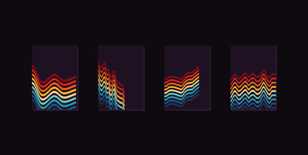 Abstract 1970s futuristic retro poster or cover design template. Suitable to be placed on content with that themeのイラスト素材