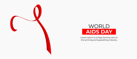 World AIDS Day Background. Red Support Ribbon background. World aids day and national HIV/AIDS and aging awareness month with red ribbonのイラスト素材