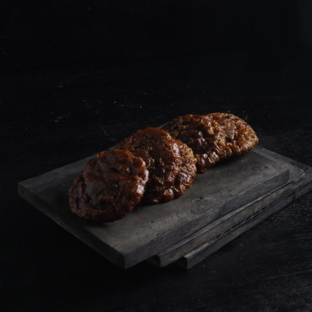 cucur cake isolated on black background. Indonesian cakeの写真素材