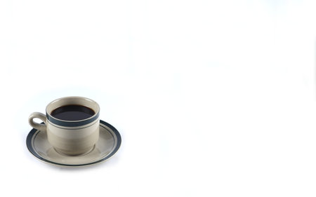 cup of black coffee on a white backgroundの写真素材