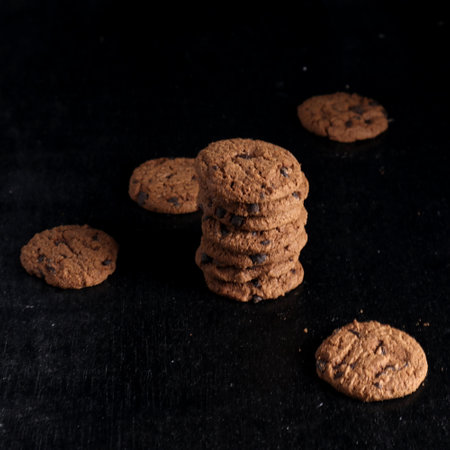 Chocolate chip cookiesの写真素材