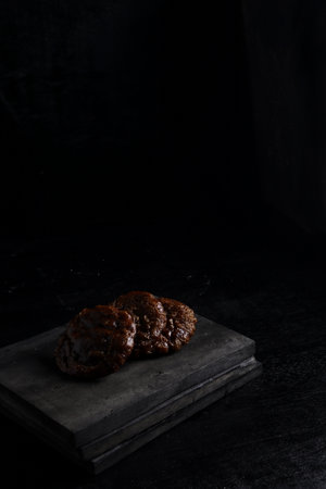 cucur cake isolated on black background. Indonesian cakeの写真素材