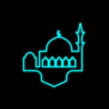 Islamic Neon Mosque elementの写真素材