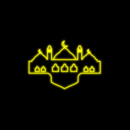 Islamic Neon Mosque elementの写真素材