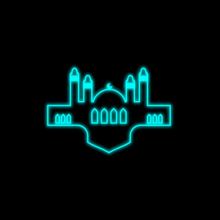 Islamic Neon Mosque elementの写真素材