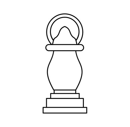 trophy award icon over white background, line style, vector illustrationのイラスト素材