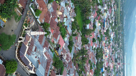 aerial view of Gorontalo city in the morning