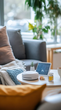Cozy Home Telemedicine Setup with Wearable Health Devices and Digital Pill Dispenserの素材