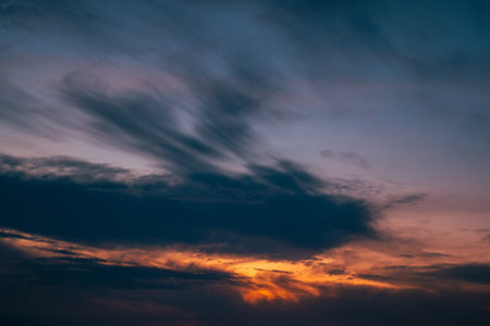 Dramatic Sky with Clouds at Sunset