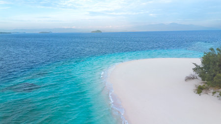Aerial View of Tropical Island Beach
