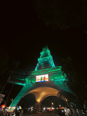 Gorontalo, Indonesia â August 13, 2025: Illuminated Landmark in Gorontalo, Indonesiaの写真素材