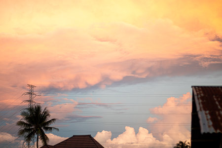 Sunset sky with cloud