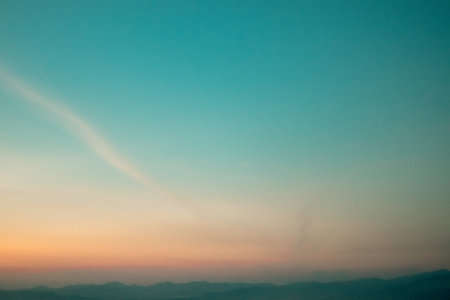 Pastel Colored Sky at Sunsetの写真素材