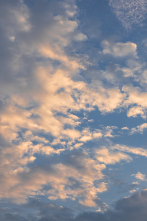 Scenic Sky with White Clouds and Blue Sky