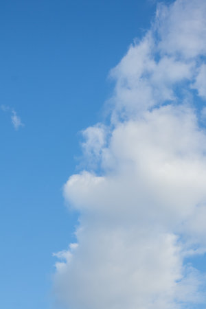 White Clouds in a Bright Blue Sky