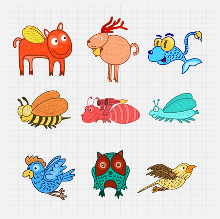Animal creature Collection Vector.のイラスト素材