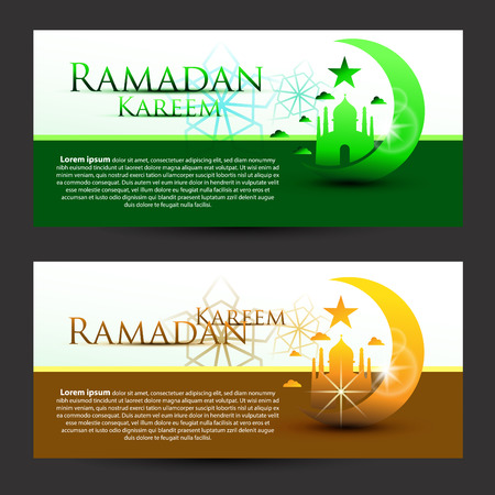 Ramadan Kareem Banner and card Template. Vector Illustrationのイラスト素材