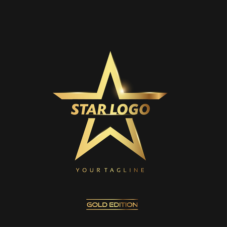 Gold Star logo vector Illustration Templateの写真素材