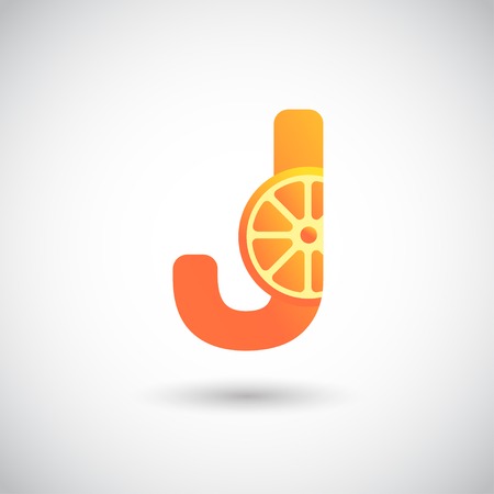 Letter J With Fruit  Concept. Creative and Elegant  design Template.のイラスト素材