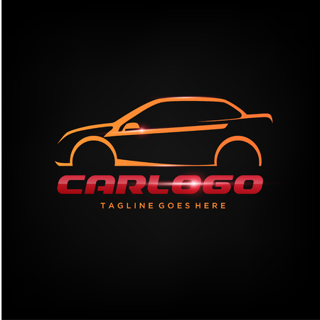 Elegant Car Logo design or Vector of Car Silhouetteのイラスト素材