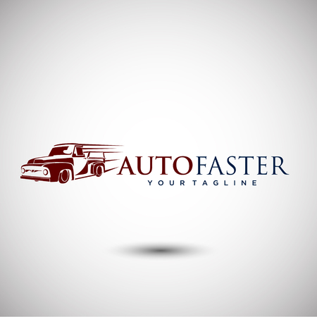 Elegant Car Logo design or Vector of Car Silhouetteのイラスト素材