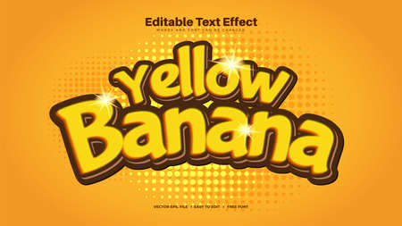 Yellow Banana Text Effectのイラスト素材