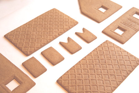 How to assemble a gingerbread house, step by step instructions. Home leisure.の写真素材