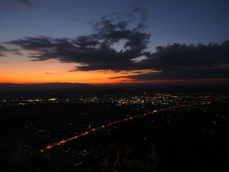 sunset city viewの写真素材