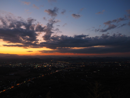 sunset city viewの写真素材