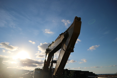 Parked Excavatorの写真素材