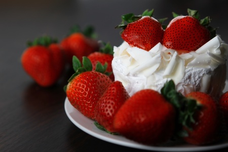 White chocolate cake with topping,selective focusの写真素材