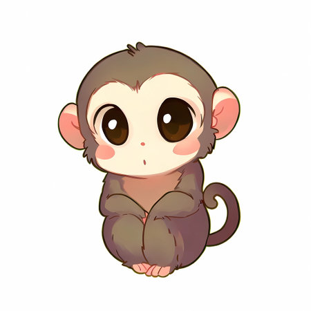 cute little monkey isolated on white background. vector illustration. eps 10の素材