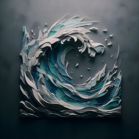 abstract background with blue waves. 3d rendering, illustration.の素材